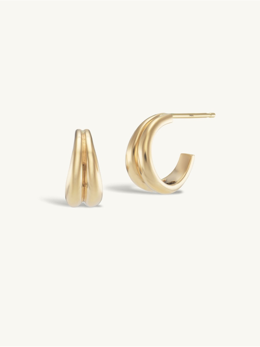 Polished Gold Mini Hoop Earrings